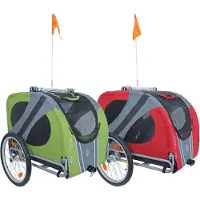 Doggyride Remolque para Bicicleta Novel - Sin barra - Verde/gris