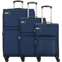 D&N Travel Line 6704 4 ruedas Juego de maletas 3 piezas azul