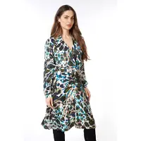 Esqualo Dress Twist Animal Roots Print Talla: 42 | Vestidos Midi Outlet | Mujer