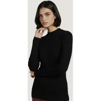 Esqualo Top Rib Long Slve Black Talla: S | Sudaderas con Capucha Outlet | Mujer | Negro