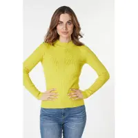 Esqualo Sweater Top Fancy Rib Basic Knit Warm Olive Talla: L | Sudaderas con Capucha Outlet | Mujer | Verde