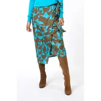 Esqualo Skirt Wrap Over Sateen Expressive Roots Print Talla: 36 | Faldas Midi Outlet | Mujer