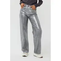 Esqualo Trousers Jeans Metallic Coated Dark Grey Talla: 42 | Pantalones Formales Outlet | Mujer | Gris