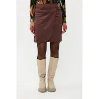 Esqualo Skirt Overlap Suedine Chocolate Talla: 42 | Mini Faldas Outlet | Mujer | Marrón