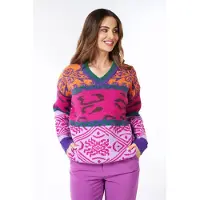Esqualo Sweater Jacquard Colored Fuchsia Talla: S | Sudaderas con Capucha Outlet | Mujer | Rosa