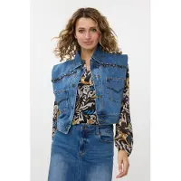 Esqualo Gilet Denim Stones Jeans Blue Talla: 36 | Chaquetas Outlet | Mujer | Azul