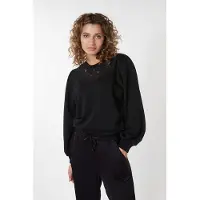Esqualo Sweater Lace Black Talla: S | Sudaderas con Capucha Outlet | Mujer | Negro
