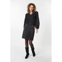 Esqualo Skirt Bonded Satin Black Talla: 34 | Faldas Midi Outlet | Mujer | Negro