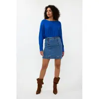 Esqualo Sweater Batwing Buttoned Cuff Basic Knit Brilliant Blue Talla: S | Sudaderas con Capucha Outlet | Mujer | Azul