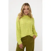Esqualo Sweater Cable Stones Matcha Green Talla: S | Sudaderas con Capucha Outlet | Mujer | Verde