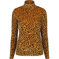 Esqualo Top Velours Printed Animal Gold Talla: S | Manga Larga Outlet | Mujer | Amarillo