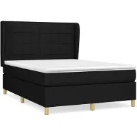 Syfax Cama box spring con colchón tela negro 140x200 cm