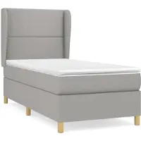 Syfax Cama box spring con colchón tela gris claro 90x190 cm