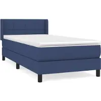 Syfax Cama box spring con colchón tela azul 80x200 cm