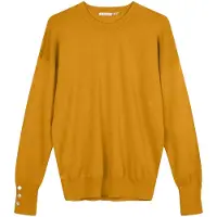 Esqualo Sweater Basic Button Slve Cuff Mustard Talla: XS | Sudaderas con Capucha Outlet | Mujer | Amarillo