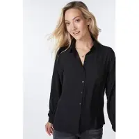 Esqualo Blouse Basic Structured Fabric Black Talla: 36 | Manga Larga Outlet | Mujer | Negro