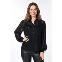 Esqualo Blouse Lace Puff Slve Black Talla: 36 | Manga Larga Outlet | Mujer | Negro