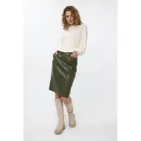 Esqualo Skirt Pencil Vegan Leather Green Talla: 36 | Faldas de Cuero Outlet | Mujer | Verde