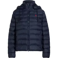 Ralph Lauren para mujer. 211958932001 Chaqueta con capucha plegable y resistente al agua marino (L), Casual, Sostenible, Nylon reciclad
