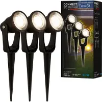 Briloner : Juego de expansión de 3 farolas LED para caminos, modelo Lilis Connect to Shine, 3 unidades, 1W cada una, luz blanca cálida