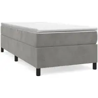 Syfax Estructura de cama con somier terciopelo gris claro 80x200 cm