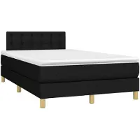 Syfax Cama box spring con colchón tela negro 120x200 cm