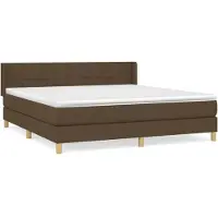 Syfax Cama con somier y colchón, color marrón oscuro, 160x200 cm, tapizada en tela
