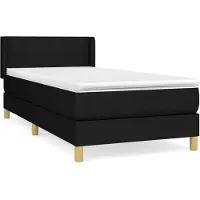 Syfax Cama box spring con colchón tela negro 90x190 cm