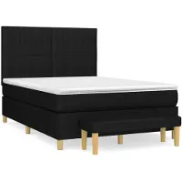 Syfax Cama box spring con colchón tela negro 140x200 cm