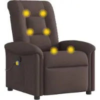 Syfax Sillón de masaje reclinable de tela marrón oscuro