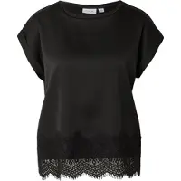 Vila Blusa De Manga Corta Ellette Full Satin Lace Top