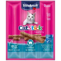 Vitakraft Cat Stick Mini - Platija & Omega 3 - 8 + 2 gratis