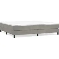 Syfax Estructura de cama con somier terciopelo gris claro 200x200 cm