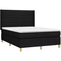 Syfax Cama box spring con colchón tela negro 140x190 cm