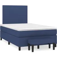 Syfax Cama box spring con colchón tela azul 120x200 cm