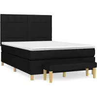 Syfax Cama box spring con colchón tela negro 140x200 cm