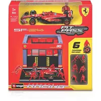 Bburago Figura Set Box Ferrari Sf23 Carlos Sainz With 6 Mechanics