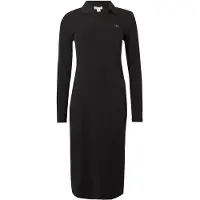 Calvin Klein Ls Woven Label Johnny Collar Midi Dress Black Talla: S | Blusón Outlet | Mujer | Negro