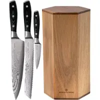 Couteaux de cuisine Eden Set de cuchillos Eden Classic Damast 2030-S02 con bloque de cuchillos Knivesandtools
