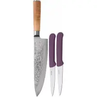 Couteaux de cuisine Eden Cuchillo de chef Eden Sugoi Olive y dos cuchillos para verduras, 9 cm