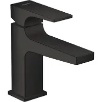 Hansgrohe Grifo para lavabo Metropol con sistema de desagüe push-open en color mate, con caño corto y sistema de desagüe push-open en color mate.