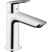 Hansgrohe Grifo monomando para lavabo Logis 110 Fine, con sistema de desagüe con varillas, cromo, 1 unidad.