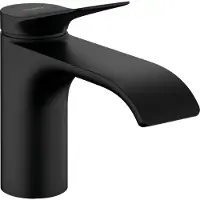Hansgrohe Grifo monomando para lavabo de la serie Vivenis ComfortZone 80 de , con sistema de desagüe integrado, en color negro mate