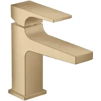 Hansgrohe Grifo para lavabo Metropol con sistema de desagüe "click-clack" y válvula de cierre, acabado bronce cepillado, caño corto.