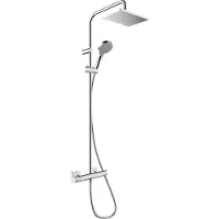 Hansgrohe Showerpipe 230 1jet Vernis Shape, cromo, con termostato de ducha, 1 unidad.