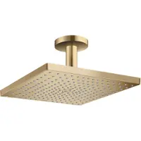 Hansgrohe Ducha de techo Raindance E, modelo 300, con un chorro (1jet) y conexión para techo, en acabado bronce cepillado