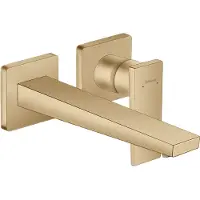 Hansgrohe Grifo monomando para lavabo de la serie Metropol de , empotrado, con palanca y caño de 22,5 cm, diseñado para montaje en pared