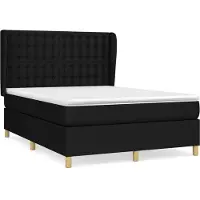 Syfax Cama box spring con colchón tela negro 140x200 cm