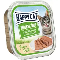 Happy Cat Minkas Duo Paté - Ave y Cordero - 16 x 100 g
