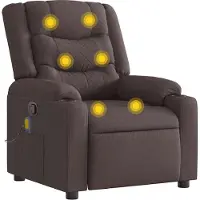 Syfax Sillón de masaje, color marrón oscuro, tapizado en tela
